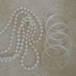 Necklace + 5 Matching Bangles Faux Crystal Look Costume Jewelry Vtg 60s